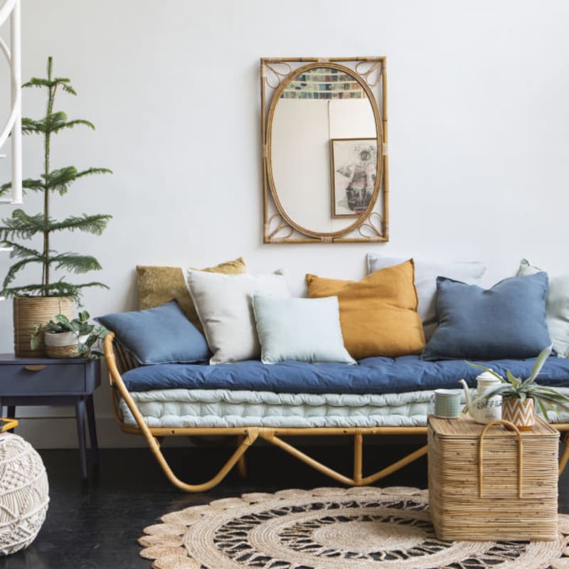 Table de chevet 1 tiroir bleu foncé - miniature 7