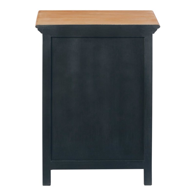 Table de chevet 2 tiroirs en manguier gris - miniature 2