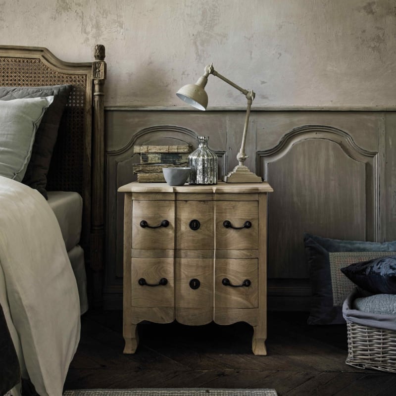 Table de chevet avec tiroirs en manguier et acacia - miniature 5