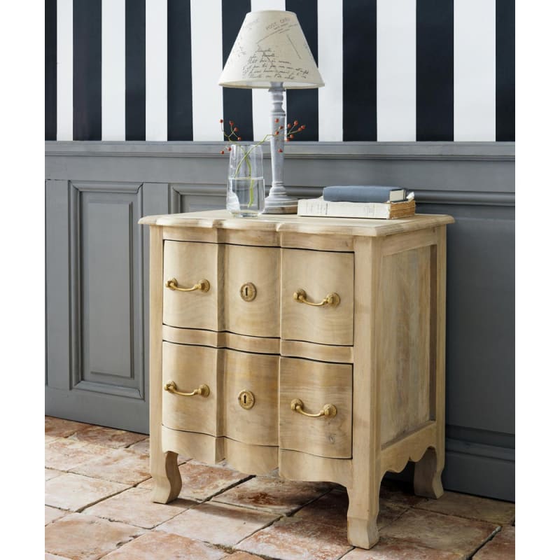 Table de chevet avec tiroirs en manguier et acacia - miniature 7