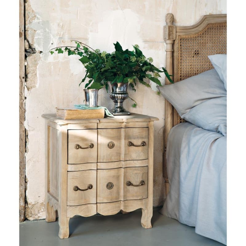 Table de chevet avec tiroirs en manguier et acacia - miniature 6