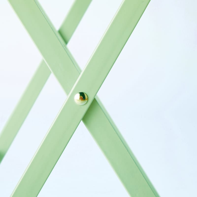 Table de jardin pliante en acier vert d'eau 2 personnes D60 - miniature 5