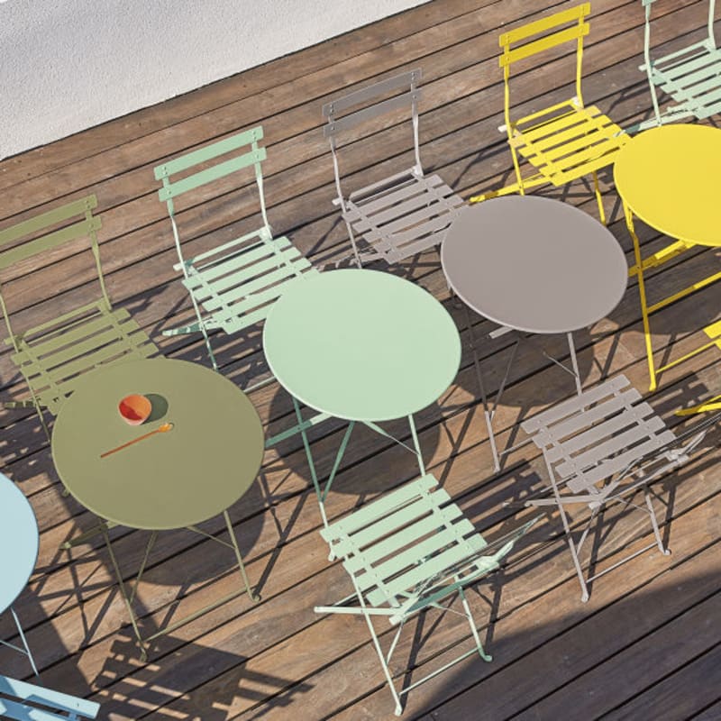 Table de jardin pliante en acier vert d'eau 2 personnes D60 - miniature 2