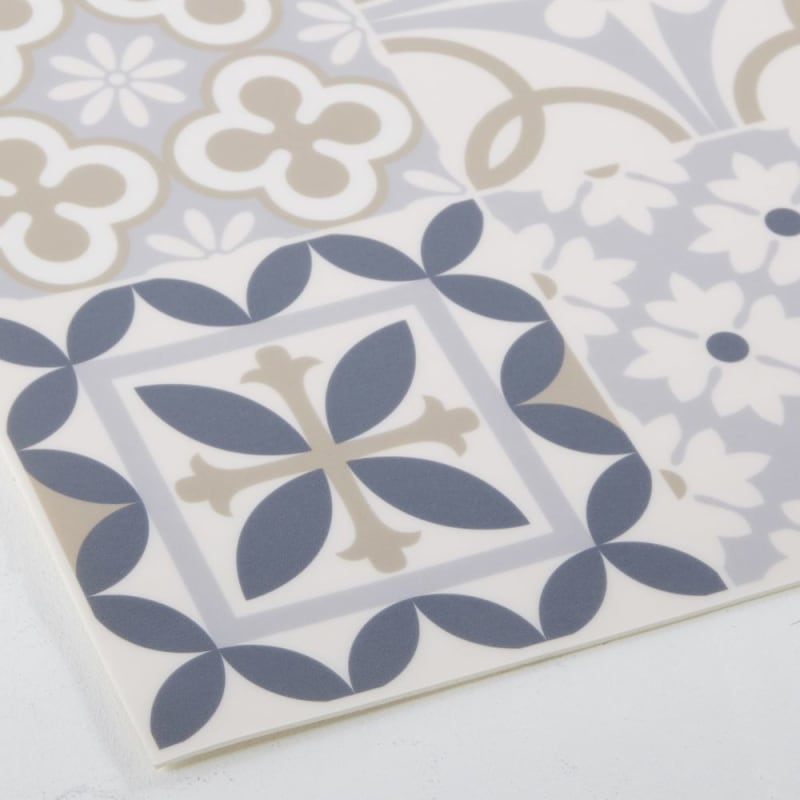 Tapis en vinyle motifs carreaux de ciment multicolores 50x80 - miniature 2