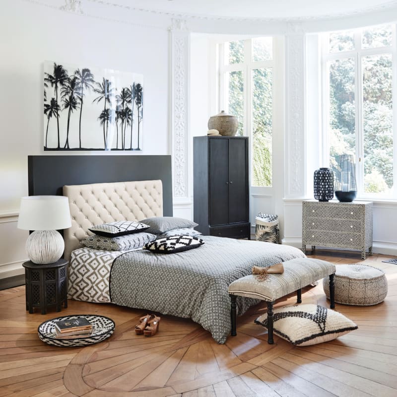 Tête de lit capitonnée en lin pour couchage 160 - miniature 7