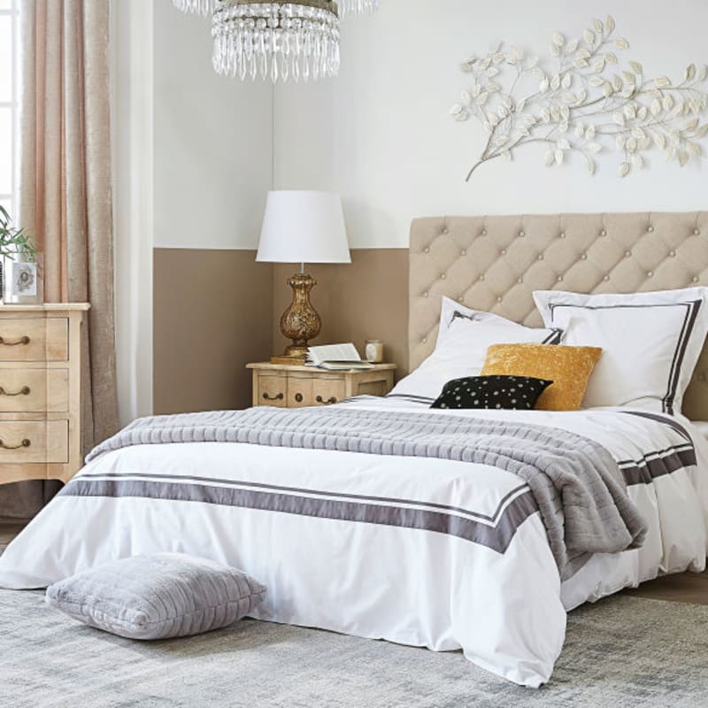 Tête de lit capitonnée en lin pour couchage 160 - miniature 5