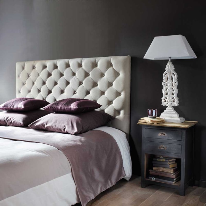 Tête de lit capitonnée en lin pour couchage 160 - miniature 10