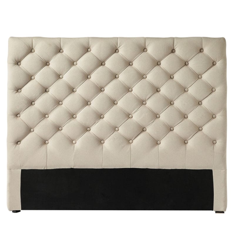 Tête de lit capitonnée en lin pour couchage 160