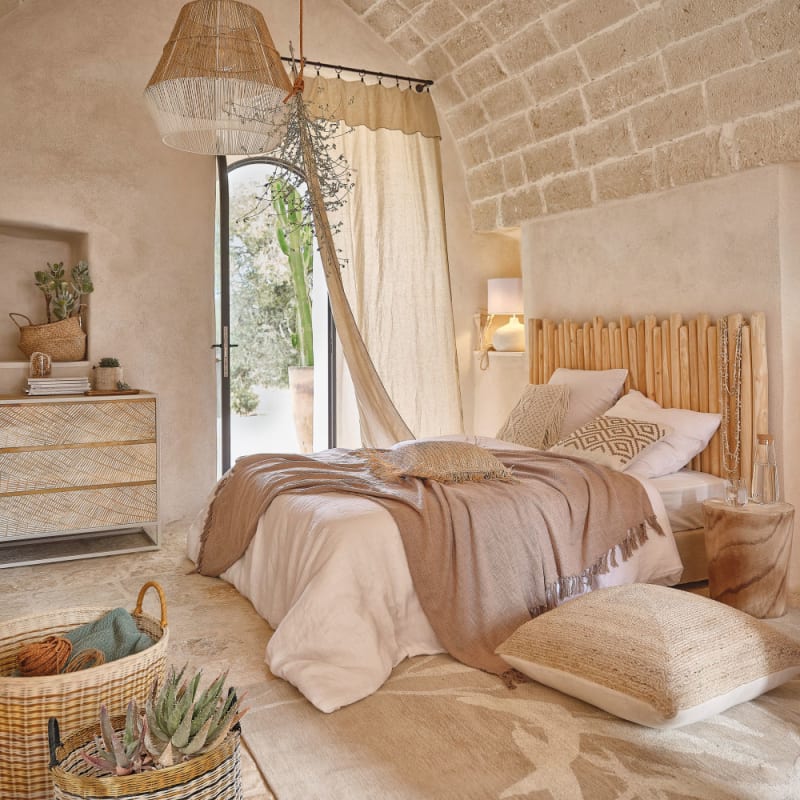 Tête de lit en branches de teck blanchies pour couchage 160 - miniature 6