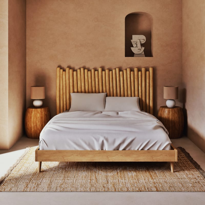 Tête de lit en branches de teck blanchies pour couchage 160 - miniature 4