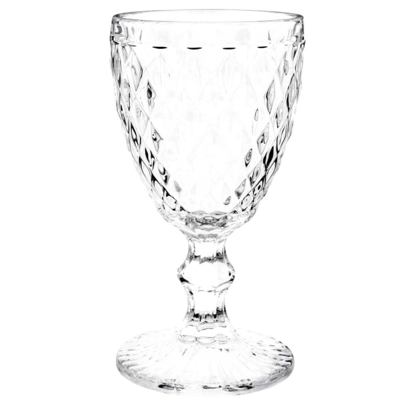 Verre à vin en verre motif géométrique transparent