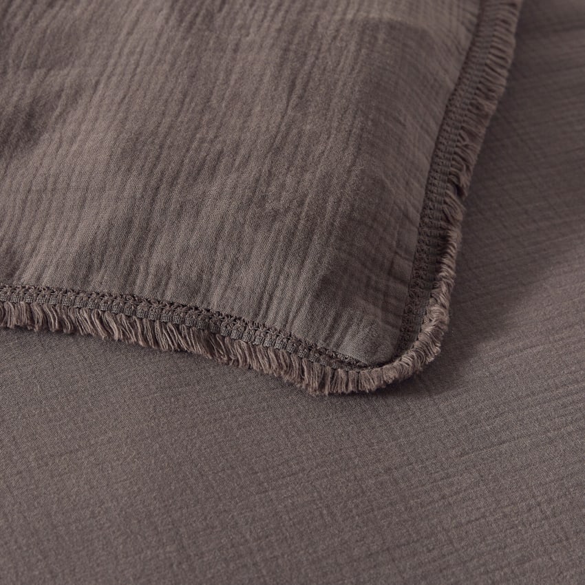 Bettwäsche aus Bio- Baumwollgaze,Karbongrau 220x240cm Maisons