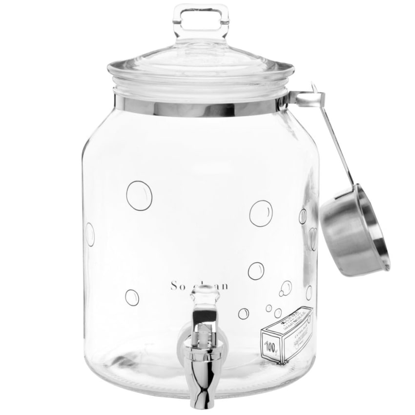 Set di dispenser di sapone per mani e piatti, in vetro, 453.6 ml, dispenser di sapone in vetro ricaricabile con pompa, colore: marrone