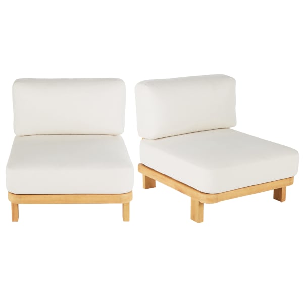Maisons du Monde - Nalya - Lote de 2 sillones de exterior modulares de eucalipto FSC