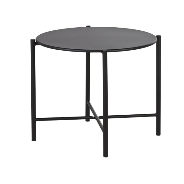 Maisons du Monde - Calum - Mesa de centro redonda de exterior de acero negro Ø50 cm