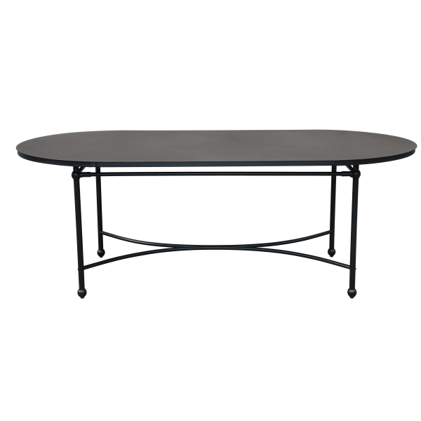 Maisons du Monde - Marignane - Mesa de exterior ovalada de acero negro de 210 cm