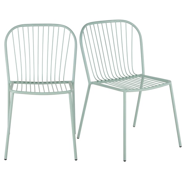 Maisons du Monde - Esma - Set de 2 sillas profesionales de exterior de acero verde agua