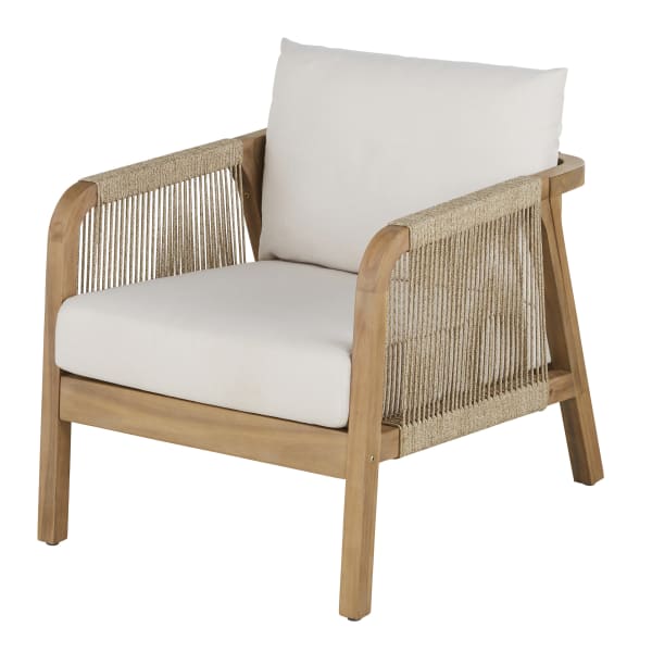 Maisons du Monde - Barcares - Sillón de exterior de acacia FSC y cuerda cruda