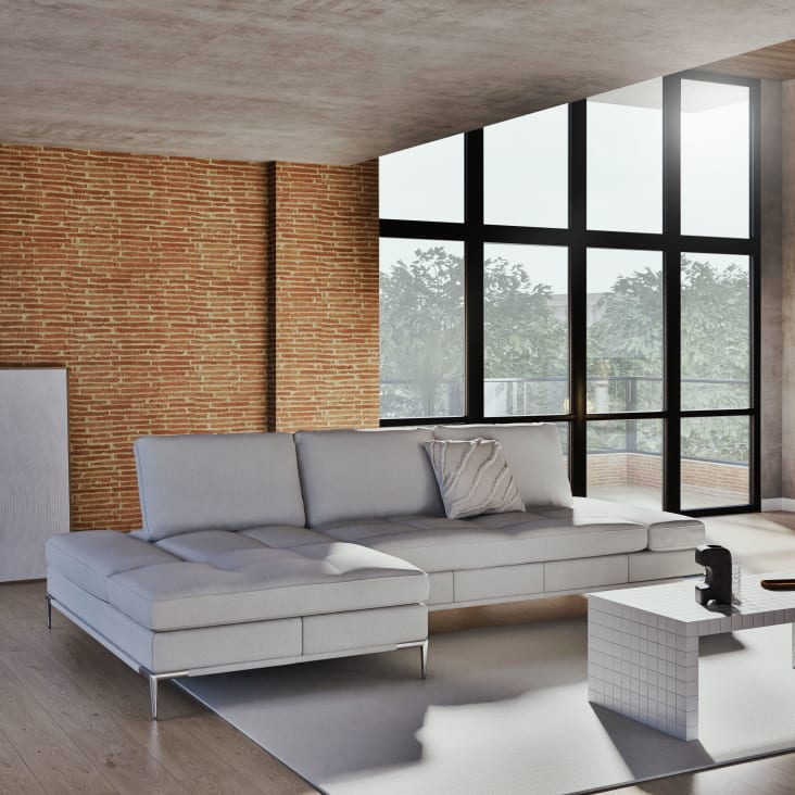 4 5 Sitzer Ecksofa mit Ecke auf der linken Seite weiB Geller Maisons du Monde