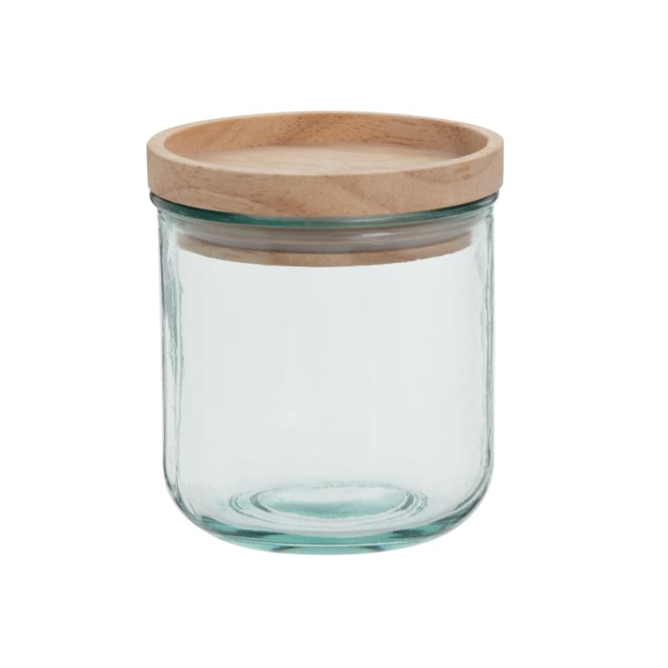 TAMUME Glas-Obstschale Mit Holzdeckel - Stilvolle Aufbewahrung Für Küche & Wohnzimmer