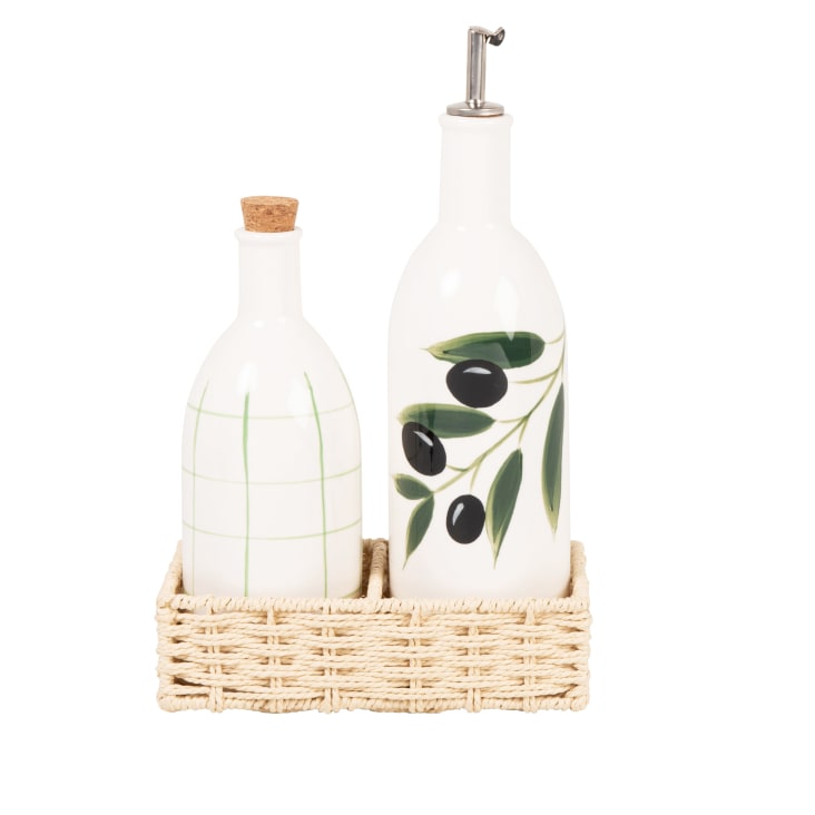HAOTOP Farmhouse Keramik-Öl- & Essigspender-Set – 425 Ml, Türkis, Spülmaschinenfest