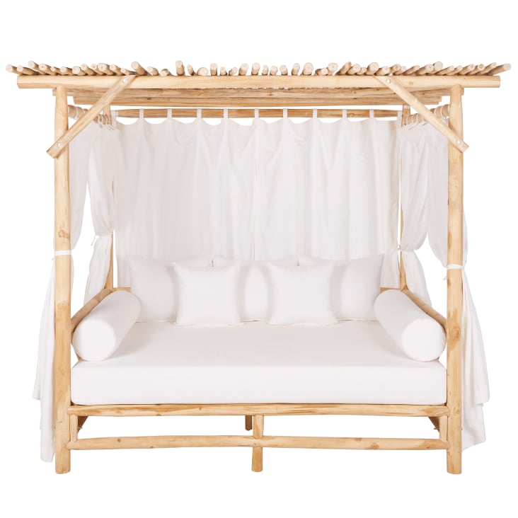 OutdoorHimmelbett aus Teakholz, ecru Kanawa Maisons du Monde