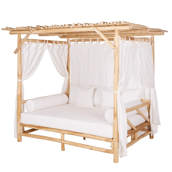 OutdoorHimmelbett aus Teakholz, ecru Kanawa Maisons du Monde