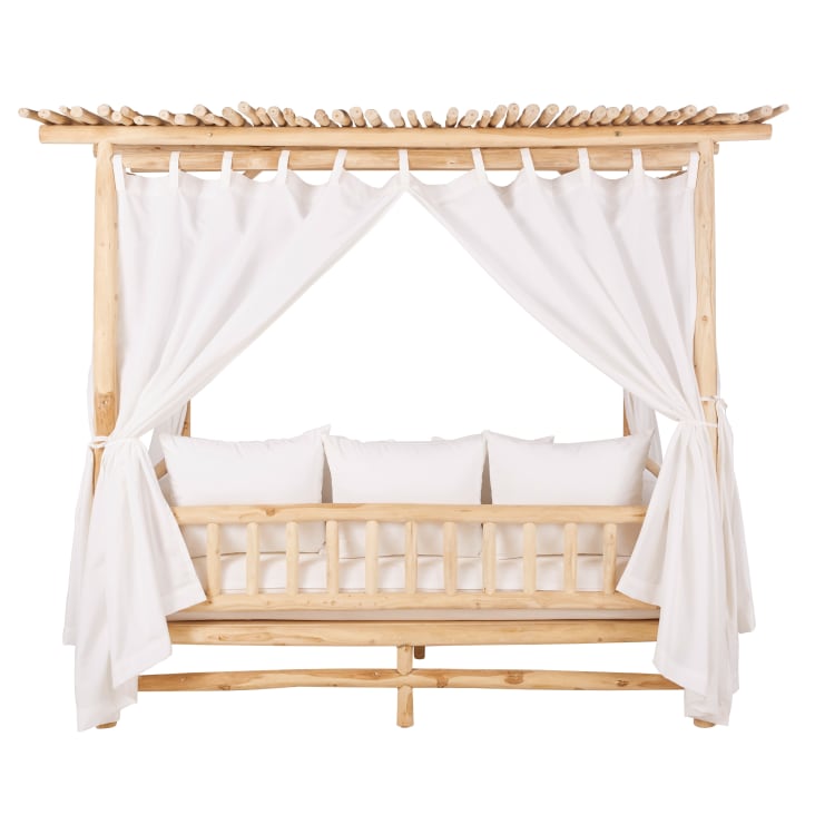 OutdoorHimmelbett aus Teakholz, ecru Kanawa Maisons du Monde