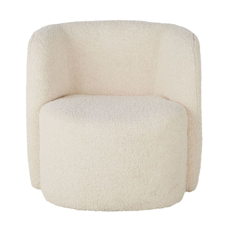 Poltrona in tessuto boucle ecru Bobun Maisons du Monde