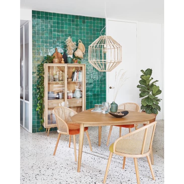 Table à manger organique en bois de manguier, 160x90xH76CM Perla