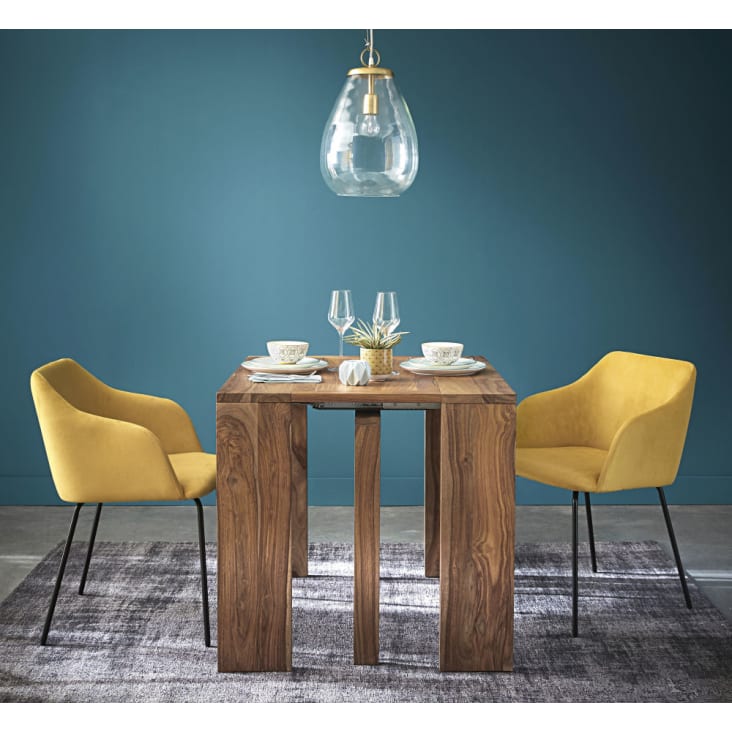 Table console extensible en sheesham massif 2 6 personnes L40 160 Stockholm Maisons du Monde