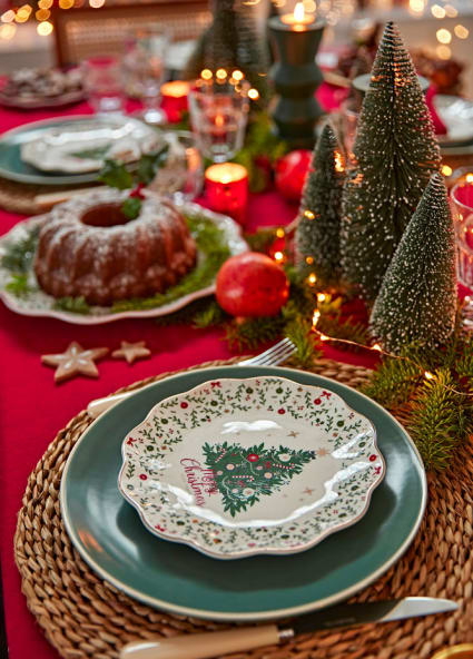 Decorazione Albero Di Natale In Legno Rustico Per Tavolo - Ornamento Natalizio Per Mensole, Librerie E Vassoi, 40x25x25 Cm
