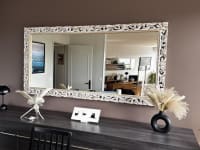Specchio Da Parete Rettangolare 120x40 Cm Con Cornice Nera - Montaggio Verticale O Orizzontale, Per Ingresso, Camera E Soggiorno, Design Moderno