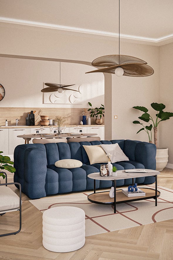 FANSU 3D Nappe Ronde Impermeable, Bohême Mandala Paisley Impression