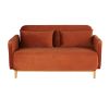 2/3-Sitzer-Sofa Clic-Clac mit Bezug aus orangebraunem Samt