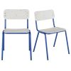 2 Stühle für gewerbliche Nutzung aus blauem Metall und recyceltem Kunststoff Le Pavé® mit mehrfarbigem Terrazzo-Effekt
