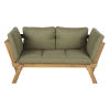 3/4-Sitzer-Gartensofa aus Akazienholz und recyceltem Polyester, khakigrün