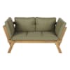 3/4-Sitzer-Gartensofa aus Akazienholz und recyceltem Polyester, khakigrün