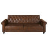 3/4-Sitzer-Sofa Clic-Clac mit braunem Velourslederbezug