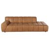 3/4-Sitzer-Sofa mit camelfarbenem Lederbezug