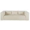 3/4-Sitzer-Sofa mit gewebtem Stoffbezug, beige