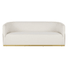 3-Sitzer-Sofa für gewerbliche Nutzung, ecru und goldfarbenen Metallgestell