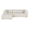 4/5-Sitzer-Ecksofa mit Ecke auf der linken Seite, beige