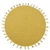 Alfombra redonda de algodón amarillo mostaza con borlas D.100