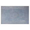 Alfombra vintage tejida y estampada azul con efecto envejecido, 190x290