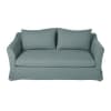 Sofá-cama de 2 lugares de linho azul-celadon