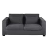 Ausziehbares 2/3-Sitzer-Sofa mit schiefergrauem Bezug aus Baumwolle und Leinen, Matratze 6cm