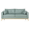 Ausziehbares 3/4-Sitzer-Sofa im skandinavischen Stil, wassergrün meliert