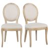 Beigefarbene und braune Stühle, Set aus 2