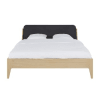 Bett mit Bett-Kopfteil, anthrazitgrau, 140x190cm
